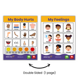 'My Feelings' & 'My Body Hurts' Laminated Communication Board Set