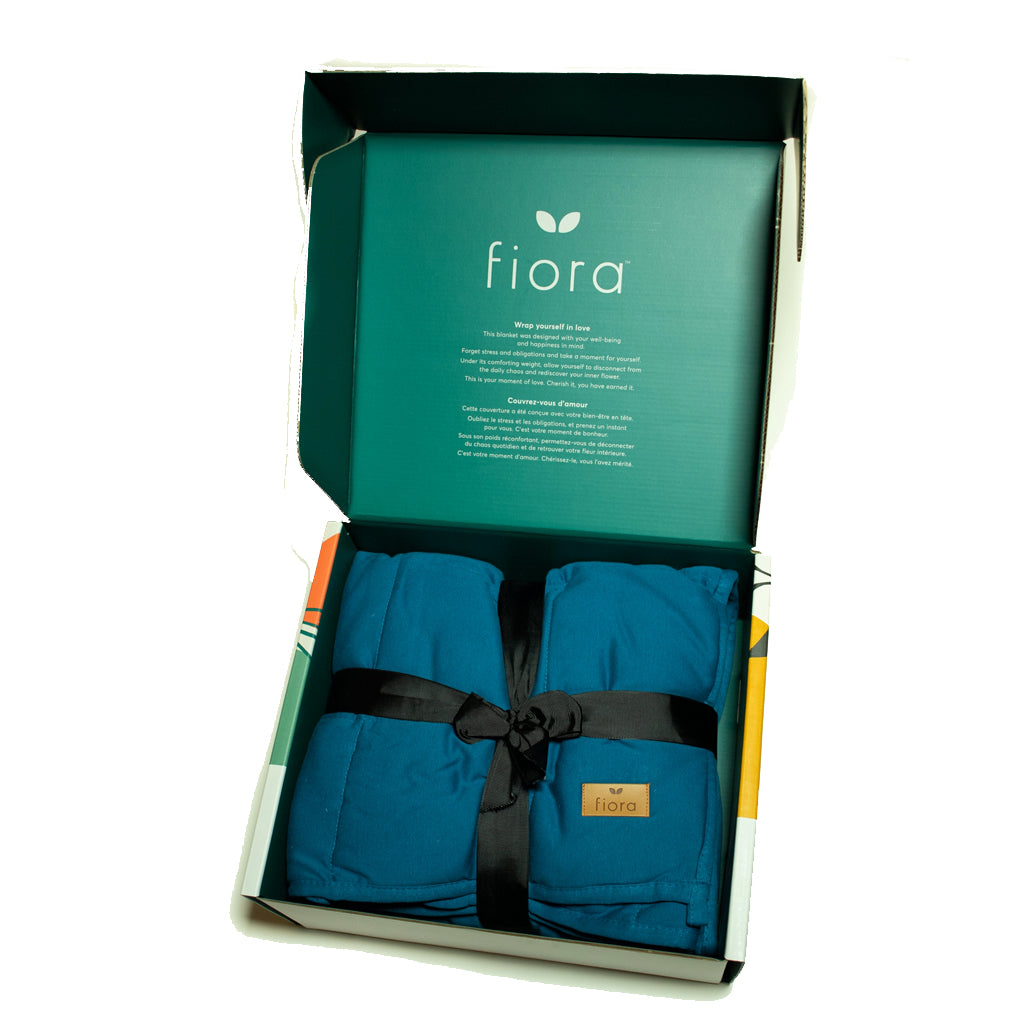 weighted blanket steel blue in box