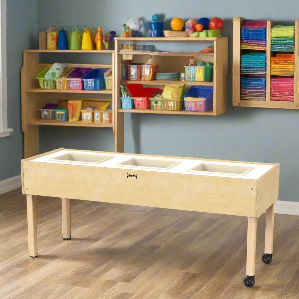 Sensory table in a playroom