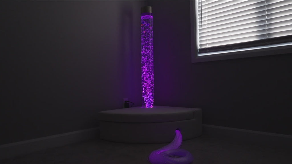 Bubble tube and fibre optic strands with seating video